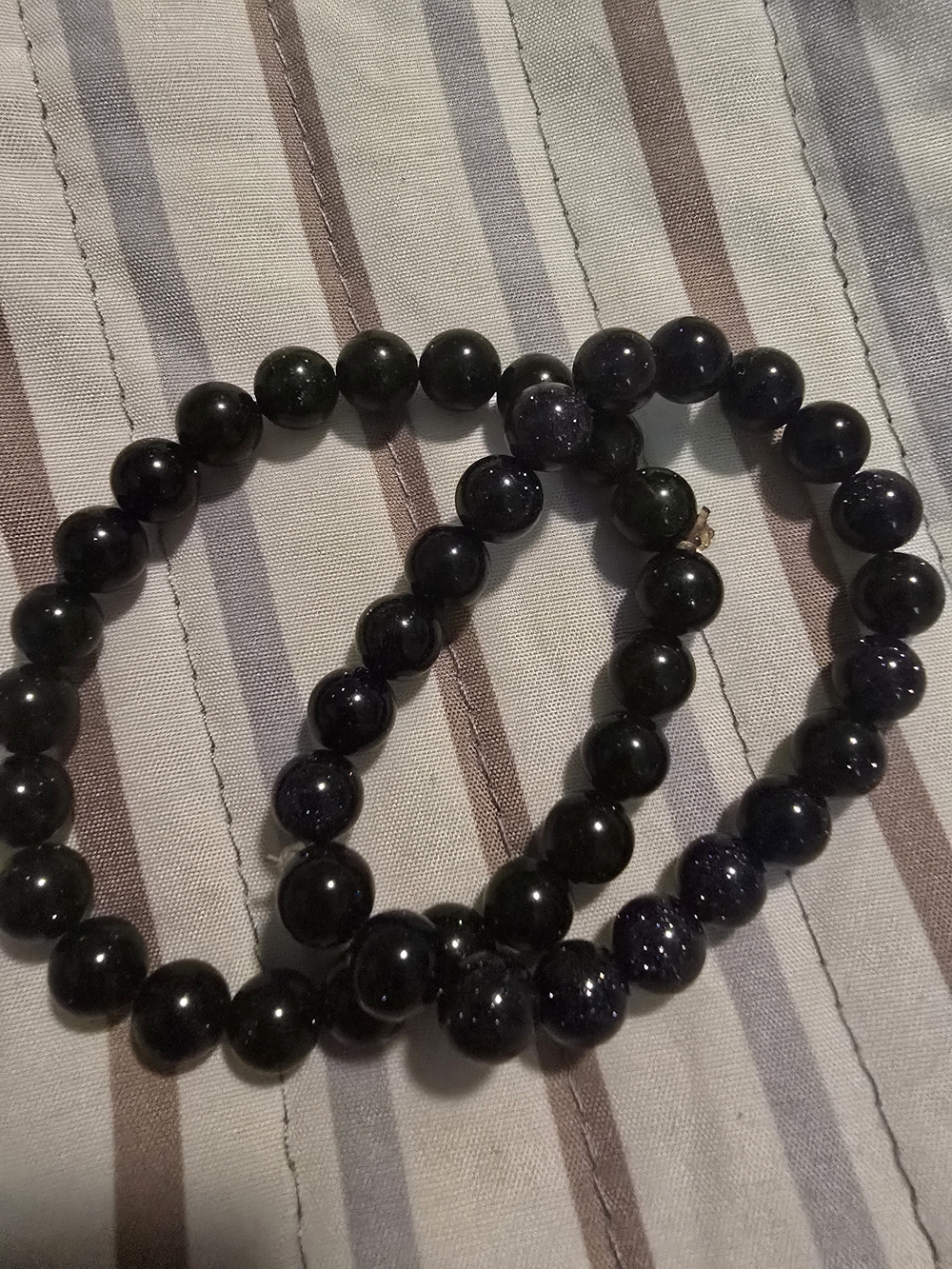Midnight Blue Sparkle, Dark Green Sparkle Lemon And Lava Stretch Bracelet